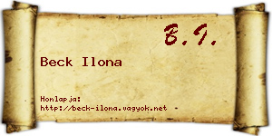 Beck Ilona névjegykártya